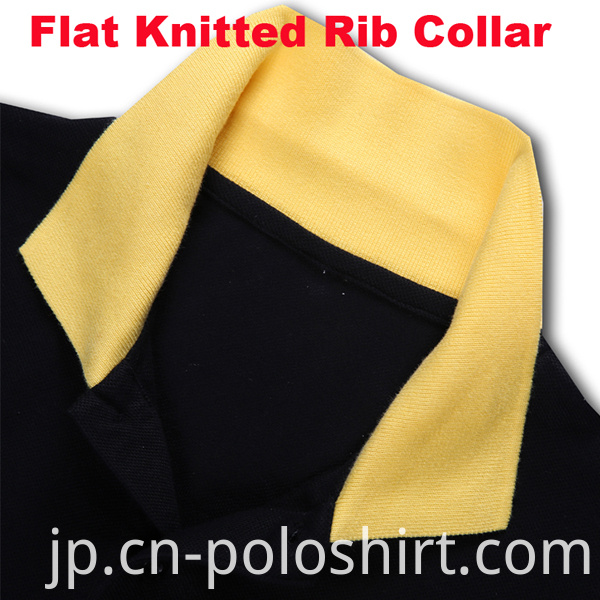 Black Men's Contrast Color Polo Shirt